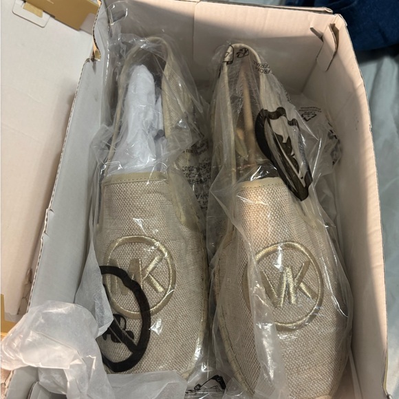 Michael Kors Shoes - Michael Kors new w/tags Gold Logo Espadrilles